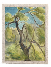 Vintage Original Impressionist Oil Painting Trees Orchard by Sue Reeves Framed