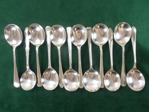 Vintage silver plated soup - 12,