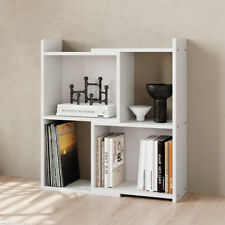 3Tier White Wood Desktop Bookshelf Bookcase Expandable Table Storage Rack 