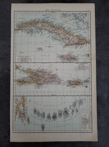 Vintage the antilles map - vintage,