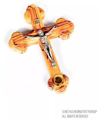 Olive wood cross with - olive,