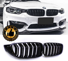 FOR BMW F32 F33 F36 4 SERIES GLOSS BLACK KIDNEY GRILL GRILLE TWIN BAR M4 STYLE