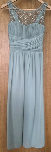 Sage green beaded maxi dress - green,