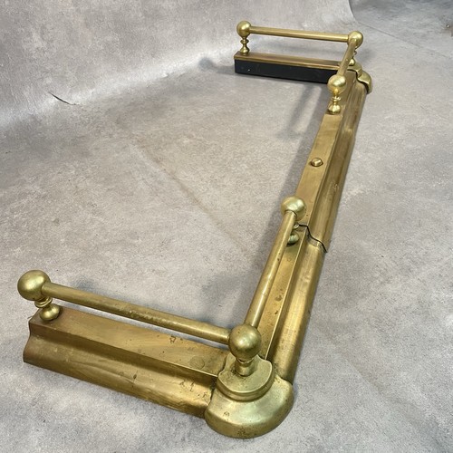 Vintage brass fireplace fender - vintage,