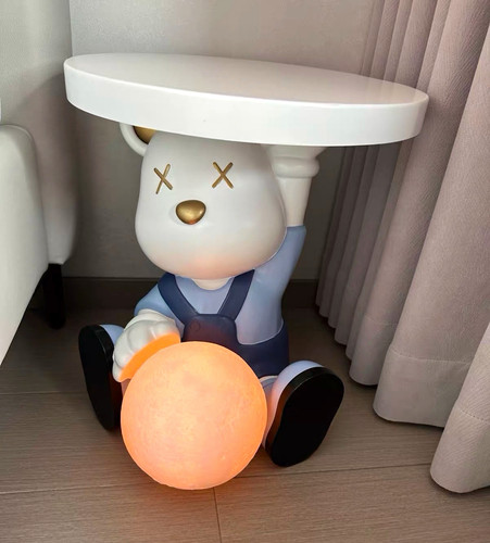 Bear table lamp with round - bear,