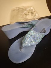 AVON Flip Flop Blue Glitter