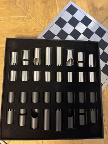 Vintage chess set and - chess, board