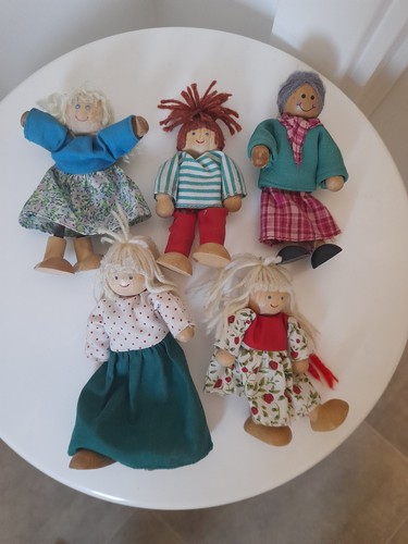 Vintage poseable wooden dolls - vintage,