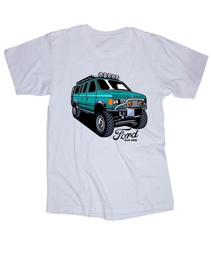 Ford 4x4 van white - van, t-shirt