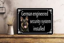 Funny German Shepherd Security Metal Sign Gift Waterproof Garage Parking