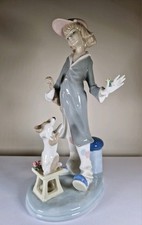 Vintage Mediflor Valencia Porcelain Figurine – Girl with Dog –Lladro style 