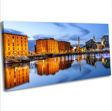 Liverpool Albert Dock Skyline Canvas Print Framed Panoramic Wall Art Picture