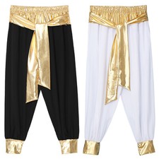 Mens Dress Up Party Pants Costume Bloomers Egyptain Uniform Patchwork Harem