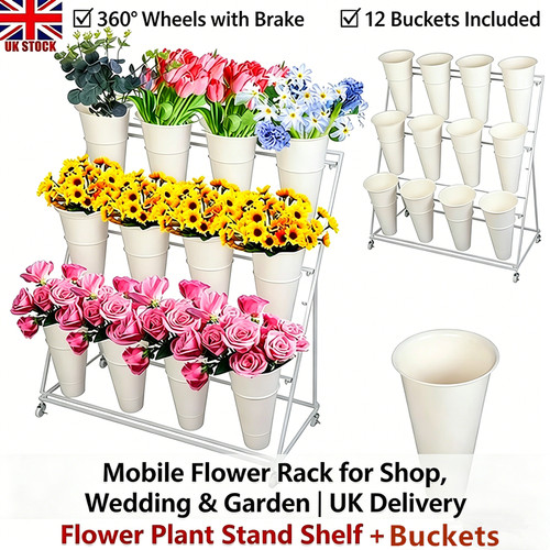 Tier wheeled flower display - 3-tier,