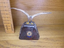 Cornish Serpentine Stone St Ives Paperweight with Painted metal Seagull  (SC