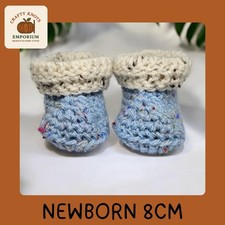 Tweed blue and cream crochet - tweed,