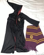 Kids Black Harry Potter Fancy Dress Costume Gryffindor Robe & Scarf (Ages 7–12)
