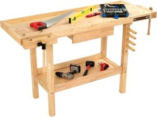 Heavy-Duty Wooden Workbench