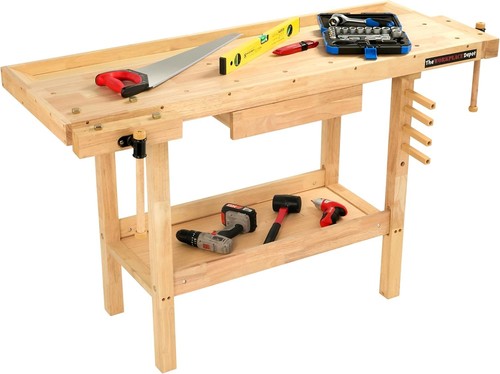 Heavy duty wooden workbench - wooden,