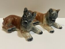 set of 2 vintage Campsie Ware Scotland Ceramic Boxer Dog Breed