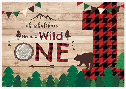 7x5ft lumberjack wild one - lumberjack,