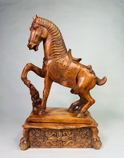 Vintage Handmade Resin Impressive Chinese Tang Dynasty Style War Horse Figurine