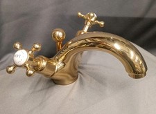 CP HART SOLID BRASS GOLD PLATED MONO MIXER BASIN TAPS REFURBISHED 