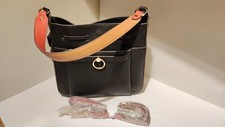 Jasper Conran Debenhams Black Shoulder Bag with Tan Strap