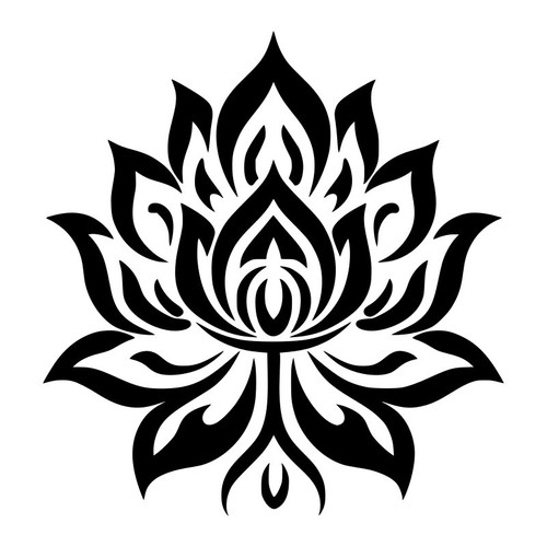 Lotus flower silhouette vinyl - lotus,