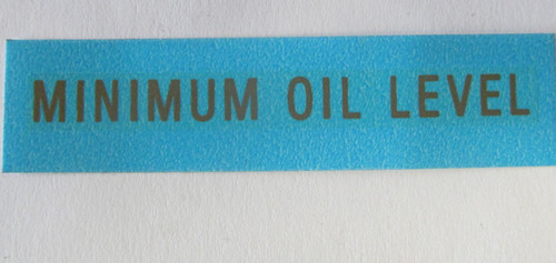Decal minimum oil level - level, gold