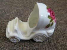Cottage Rose Collection Fine Bone China old fashioned PRAM ornament