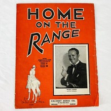 Vtg Home On the Range Sheet Music Hawaiian Guitar Ukelele Chorus 1935 Calumet