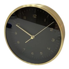 Gold Mantel Clock - Black Face