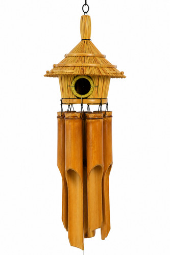 Wooden bamboo wind chime - wooden,