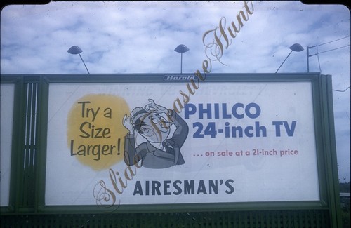 Philco television billboard - philco, tv