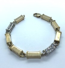 9ct GOLD GENTS BRACELET 375 UNUSUAL LARGE OBLONG LINK HEAVY 28.5g EXCELLENT