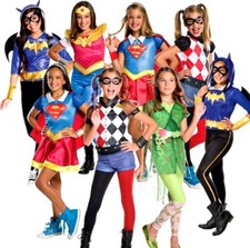 Child Superhero Girls DC Comic Halloween Fancy Dress Costume Kids Book Day World