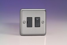 Varilight Matt Chrome Standard Plate Switches, Sockets, etc with Black Inserts