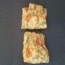 Vintage G P & J Baker Cloisonne Flowers Curtains Floral Curtains Bold Lined 4kg