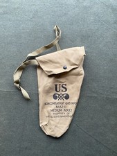 Original WW2 US M1A2-1-1 Non Combatant Gas Mask Bag - Medium Adult - Unissued