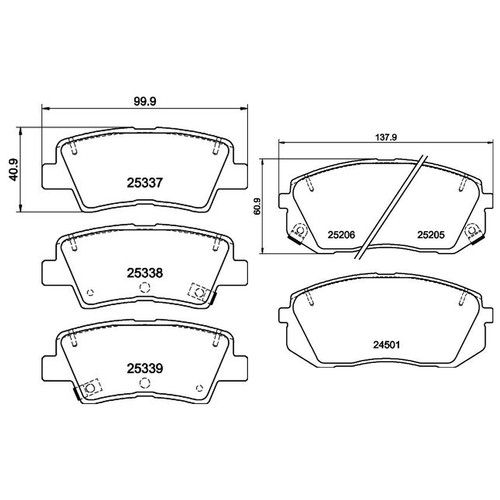 Don front rear pads - front, fits
