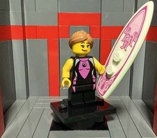 Lego Surfer Girl Minifigure Series 4 col04-5 - Pristine Condition with Accessory
