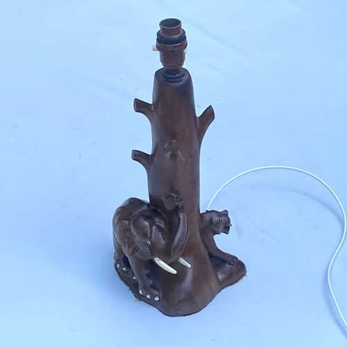 Vintage wooden carved elephant - wooden,