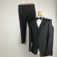 Racing Green Tuxedo Dinner Suit 3 Piece Men's 38L Black 34W 31L Trousers