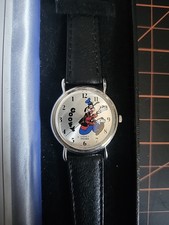 Pedre Disney Goofy Reverse Backwards Watch Silver Color with Box and Papers