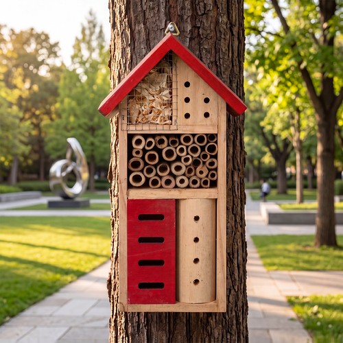 Wooden insect hotel hanging - insect,