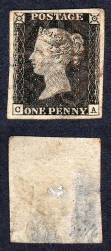 Penny black thinned four - (ca),