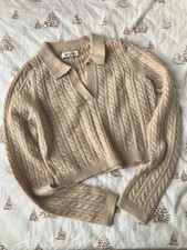 Jack Wills Tinsbury Polo Knit Cropped Sweater Size 10 90% new A little color st