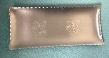 Vintage Hammered Aluminium Butterfly Serving Dish Tray