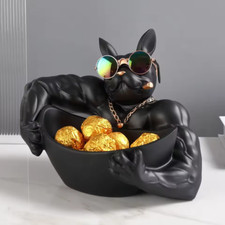 Cool Dog Statue Storage Bowl